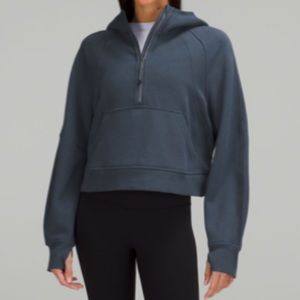 NWT Scuba Oversized 1/2 Zip Hoodie Iron Blue M/L